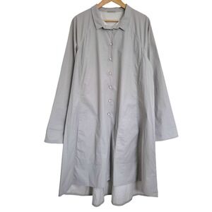Annette Gortz Gelda Long A-Line Jacket Size 46 XL Pale Gray